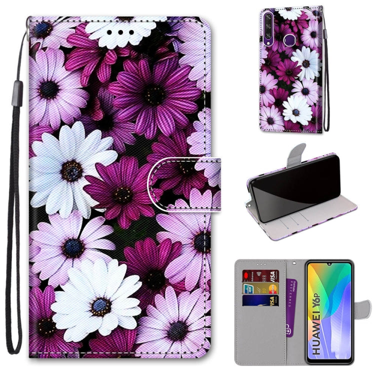 Coloured Drawing Cross Texture Horizontal Flip PU Leather Case with Holder & Card Slots & Wallet & Lanyard, For Huawei Y6 (2018) / Honor 7A, For Huawei Y6p, For Huawei Y7 (2019) / Enjoy 9, For Huawei Y7 (2018) / Enjoy 8