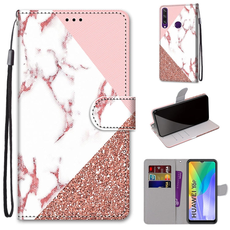 Coloured Drawing Cross Texture Horizontal Flip PU Leather Case with Holder & Card Slots & Wallet & Lanyard, For Huawei Y6 (2018) / Honor 7A, For Huawei Y6p, For Huawei Y7 (2019) / Enjoy 9, For Huawei Y7 (2018) / Enjoy 8