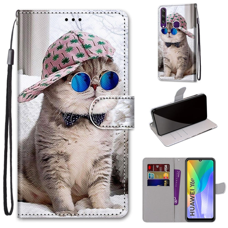 Coloured Drawing Cross Texture Horizontal Flip PU Leather Case with Holder & Card Slots & Wallet & Lanyard, For Huawei Y6 (2018) / Honor 7A, For Huawei Y6p, For Huawei Y7 (2019) / Enjoy 9, For Huawei Y7 (2018) / Enjoy 8