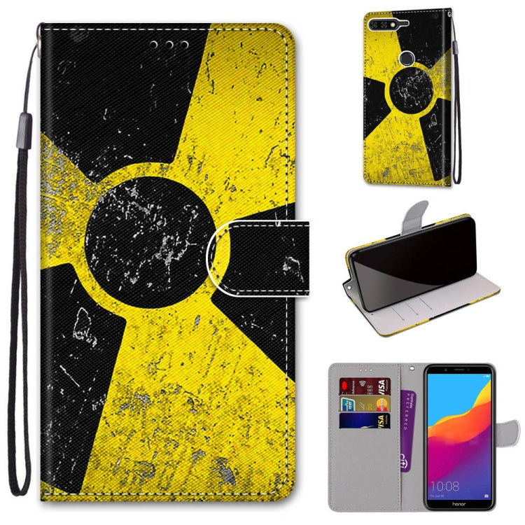 Coloured Drawing Cross Texture Horizontal Flip PU Leather Case with Holder & Card Slots & Wallet & Lanyard, For Huawei Y6 (2018) / Honor 7A, For Huawei Y6p, For Huawei Y7 (2019) / Enjoy 9, For Huawei Y7 (2018) / Enjoy 8