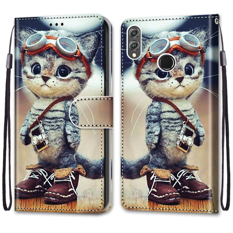 Coloured Drawing Cross Texture Horizontal Flip PU Leather Case with Holder & Card Slots & Wallet & Lanyard, For Huawei Honor 8X, For Huawei Honor 9, For Huawei Honor 9 Lite, For Huawei Honor 9A