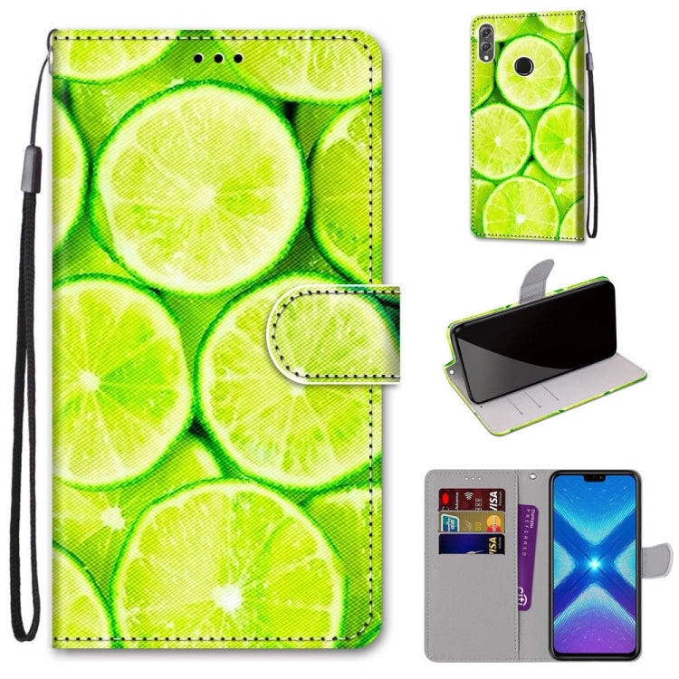 Coloured Drawing Cross Texture Horizontal Flip PU Leather Case with Holder & Card Slots & Wallet & Lanyard, For Huawei Honor 8X, For Huawei Honor 9, For Huawei Honor 9 Lite, For Huawei Honor 9A