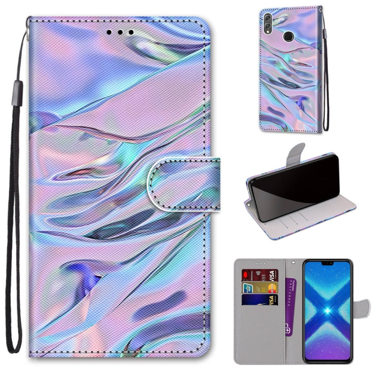 Coloured Drawing Cross Texture Horizontal Flip PU Leather Case with Holder & Card Slots & Wallet & Lanyard, For Huawei Honor 8X, For Huawei Honor 9, For Huawei Honor 9 Lite, For Huawei Honor 9A