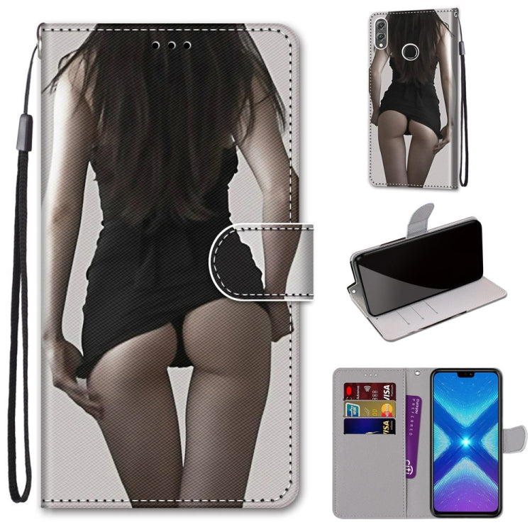 Coloured Drawing Cross Texture Horizontal Flip PU Leather Case with Holder & Card Slots & Wallet & Lanyard, For Huawei Honor 8X, For Huawei Honor 9, For Huawei Honor 9 Lite, For Huawei Honor 9A
