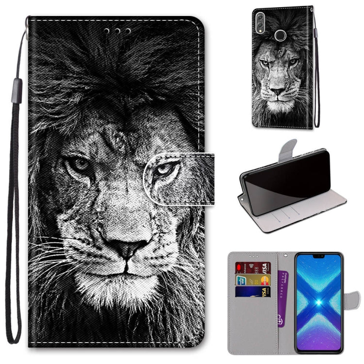 Coloured Drawing Cross Texture Horizontal Flip PU Leather Case with Holder & Card Slots & Wallet & Lanyard, For Huawei Honor 8X, For Huawei Honor 9, For Huawei Honor 9 Lite, For Huawei Honor 9A