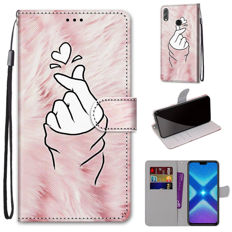 Coloured Drawing Cross Texture Horizontal Flip PU Leather Case with Holder & Card Slots & Wallet & Lanyard, For Huawei Honor 8X, For Huawei Honor 9, For Huawei Honor 9 Lite, For Huawei Honor 9A