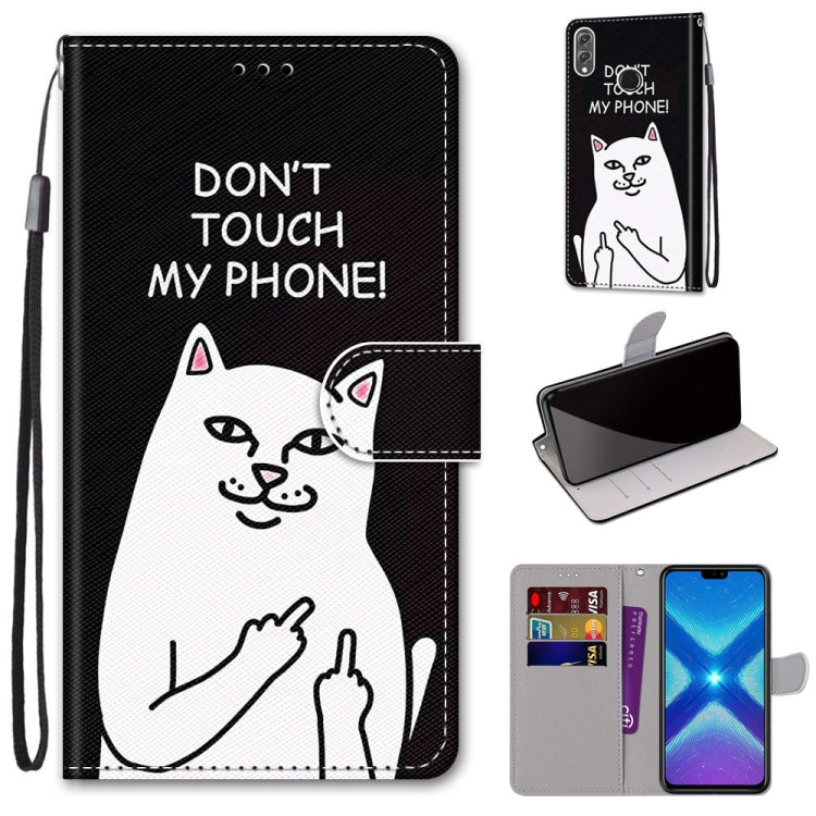 Coloured Drawing Cross Texture Horizontal Flip PU Leather Case with Holder & Card Slots & Wallet & Lanyard, For Huawei Honor 8X, For Huawei Honor 9, For Huawei Honor 9 Lite, For Huawei Honor 9A