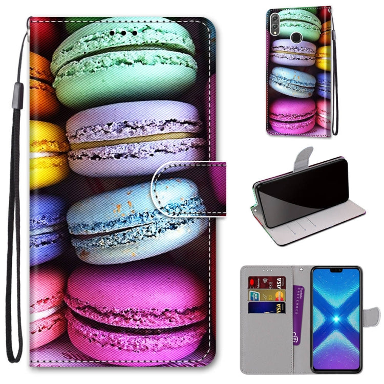 Coloured Drawing Cross Texture Horizontal Flip PU Leather Case with Holder & Card Slots & Wallet & Lanyard, For Huawei Honor 8X, For Huawei Honor 9, For Huawei Honor 9 Lite, For Huawei Honor 9A
