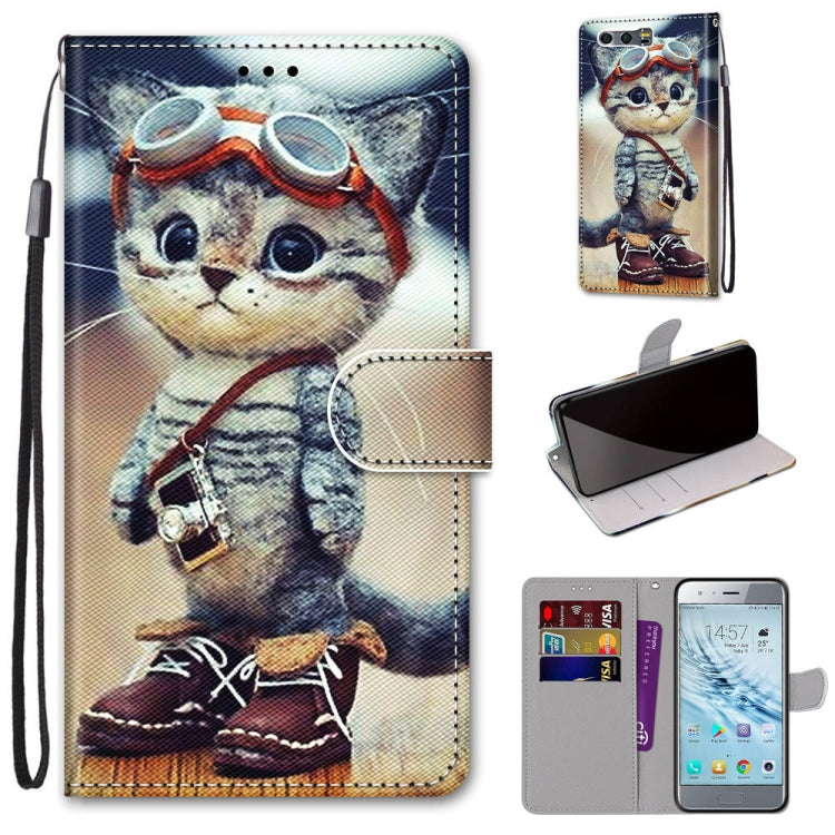 Coloured Drawing Cross Texture Horizontal Flip PU Leather Case with Holder & Card Slots & Wallet & Lanyard, For Huawei Honor 8X, For Huawei Honor 9, For Huawei Honor 9 Lite, For Huawei Honor 9A