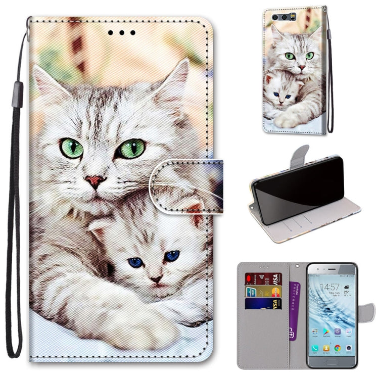 Coloured Drawing Cross Texture Horizontal Flip PU Leather Case with Holder & Card Slots & Wallet & Lanyard, For Huawei Honor 8X, For Huawei Honor 9, For Huawei Honor 9 Lite, For Huawei Honor 9A