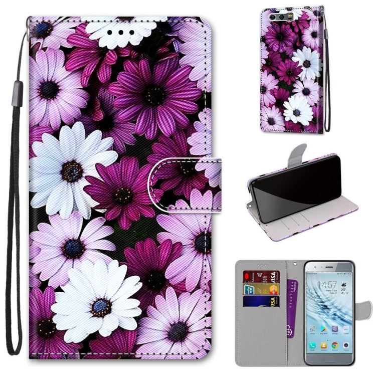 Coloured Drawing Cross Texture Horizontal Flip PU Leather Case with Holder & Card Slots & Wallet & Lanyard, For Huawei Honor 8X, For Huawei Honor 9, For Huawei Honor 9 Lite, For Huawei Honor 9A