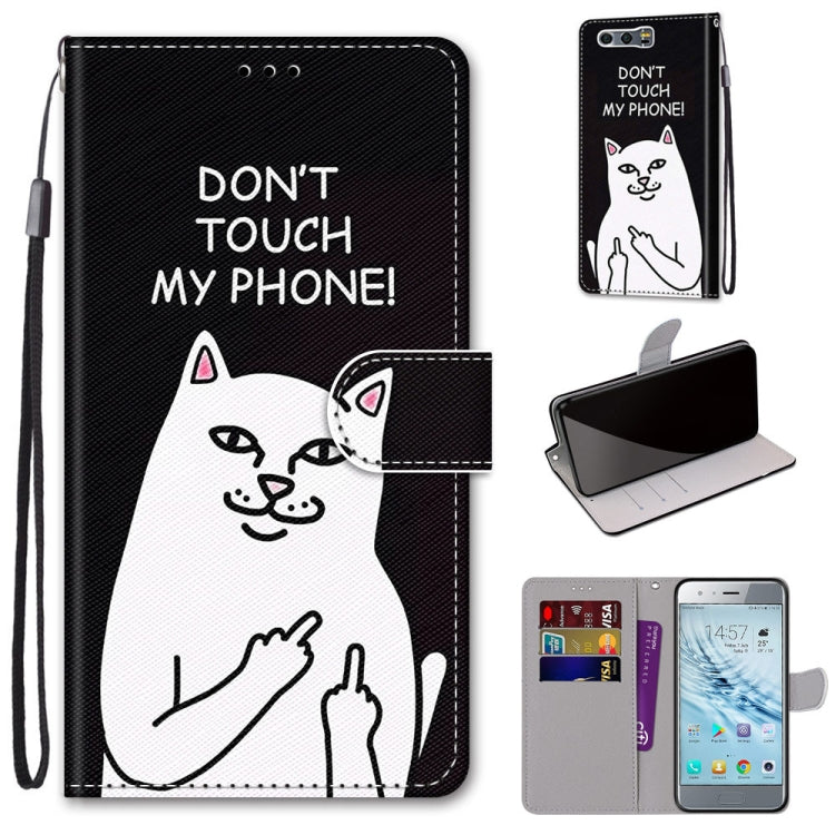 Coloured Drawing Cross Texture Horizontal Flip PU Leather Case with Holder & Card Slots & Wallet & Lanyard, For Huawei Honor 8X, For Huawei Honor 9, For Huawei Honor 9 Lite, For Huawei Honor 9A
