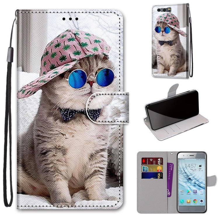 Coloured Drawing Cross Texture Horizontal Flip PU Leather Case with Holder & Card Slots & Wallet & Lanyard, For Huawei Honor 8X, For Huawei Honor 9, For Huawei Honor 9 Lite, For Huawei Honor 9A