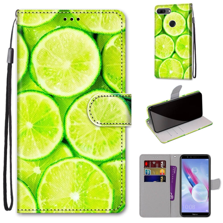 Coloured Drawing Cross Texture Horizontal Flip PU Leather Case with Holder & Card Slots & Wallet & Lanyard, For Huawei Honor 8X, For Huawei Honor 9, For Huawei Honor 9 Lite, For Huawei Honor 9A