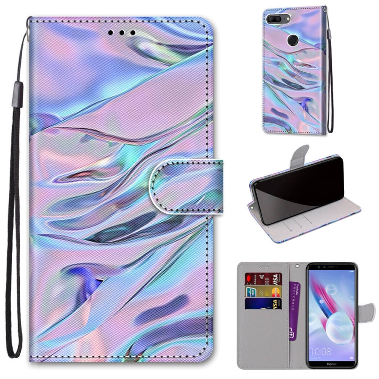 Coloured Drawing Cross Texture Horizontal Flip PU Leather Case with Holder & Card Slots & Wallet & Lanyard, For Huawei Honor 8X, For Huawei Honor 9, For Huawei Honor 9 Lite, For Huawei Honor 9A