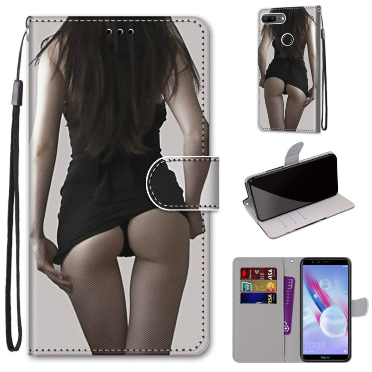 Coloured Drawing Cross Texture Horizontal Flip PU Leather Case with Holder & Card Slots & Wallet & Lanyard, For Huawei Honor 8X, For Huawei Honor 9, For Huawei Honor 9 Lite, For Huawei Honor 9A