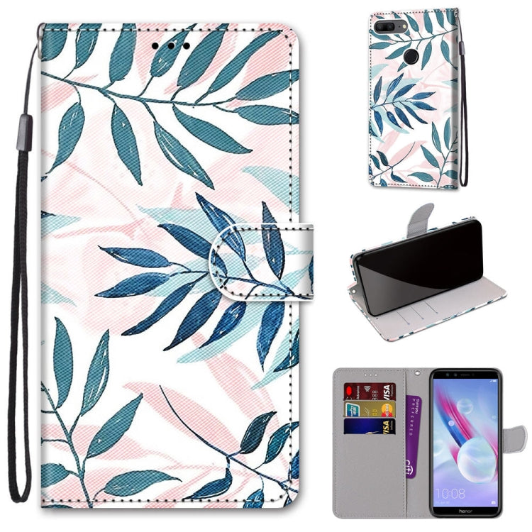 Coloured Drawing Cross Texture Horizontal Flip PU Leather Case with Holder & Card Slots & Wallet & Lanyard, For Huawei Honor 8X, For Huawei Honor 9, For Huawei Honor 9 Lite, For Huawei Honor 9A