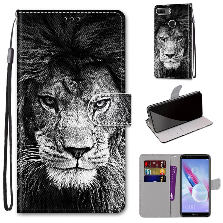Coloured Drawing Cross Texture Horizontal Flip PU Leather Case with Holder & Card Slots & Wallet & Lanyard, For Huawei Honor 8X, For Huawei Honor 9, For Huawei Honor 9 Lite, For Huawei Honor 9A