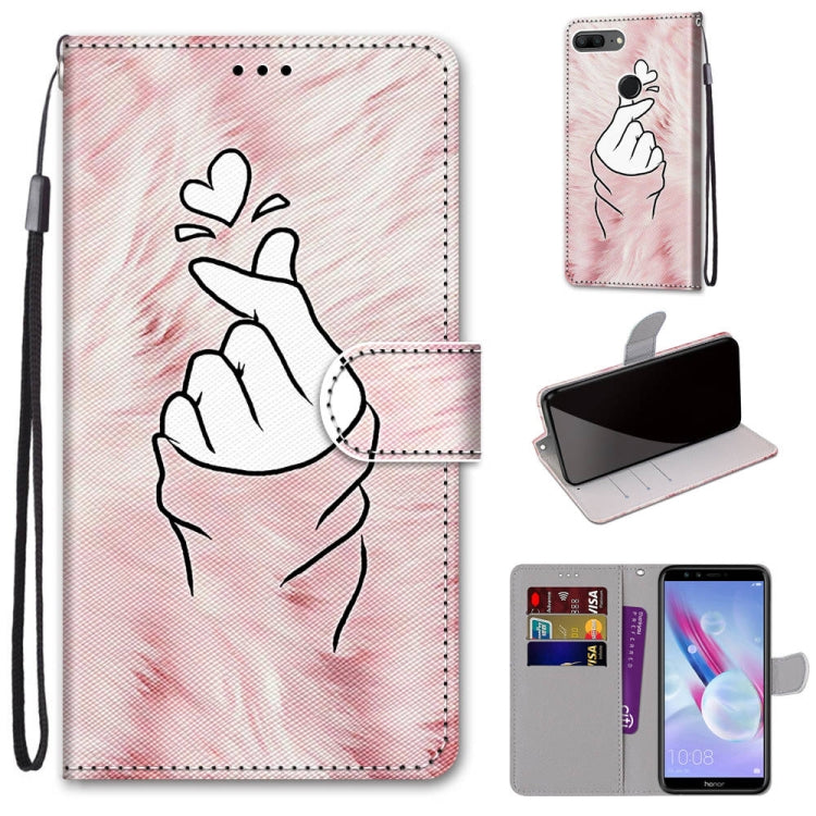 Coloured Drawing Cross Texture Horizontal Flip PU Leather Case with Holder & Card Slots & Wallet & Lanyard, For Huawei Honor 8X, For Huawei Honor 9, For Huawei Honor 9 Lite, For Huawei Honor 9A