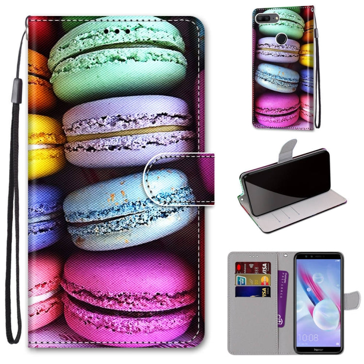 Coloured Drawing Cross Texture Horizontal Flip PU Leather Case with Holder & Card Slots & Wallet & Lanyard, For Huawei Honor 8X, For Huawei Honor 9, For Huawei Honor 9 Lite, For Huawei Honor 9A