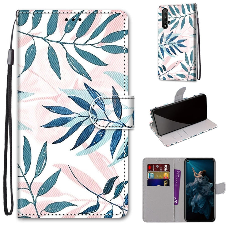 Coloured Drawing Cross Texture Horizontal Flip PU Leather Case with Holder & Card Slots & Wallet & Lanyard, For Huawei Honor 20