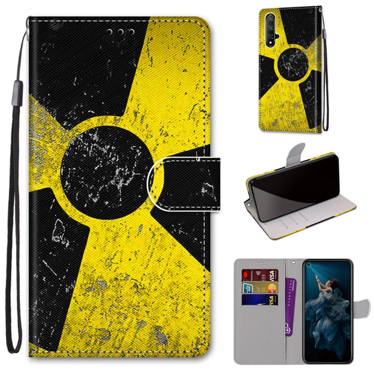 Coloured Drawing Cross Texture Horizontal Flip PU Leather Case with Holder & Card Slots & Wallet & Lanyard, For Huawei Honor 20