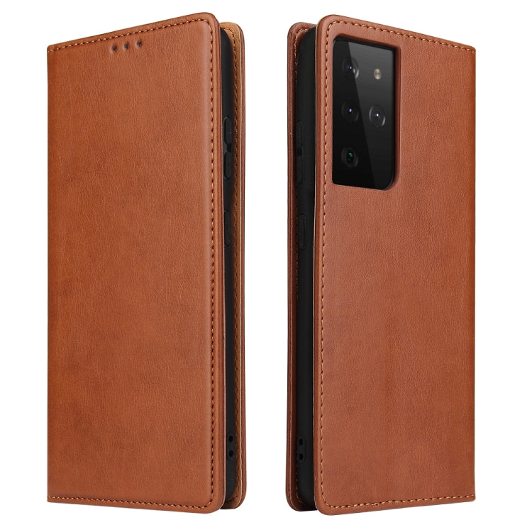 Fierre Shann PU Genuine Leather Texture Horizontal Flip Leather Case with Holder & Card Slots & Wallet, For Samsung Galaxy S21 5G, For Samsung Galaxy S21+ 5G, For Samsung Galaxy S21 Ultra 5G