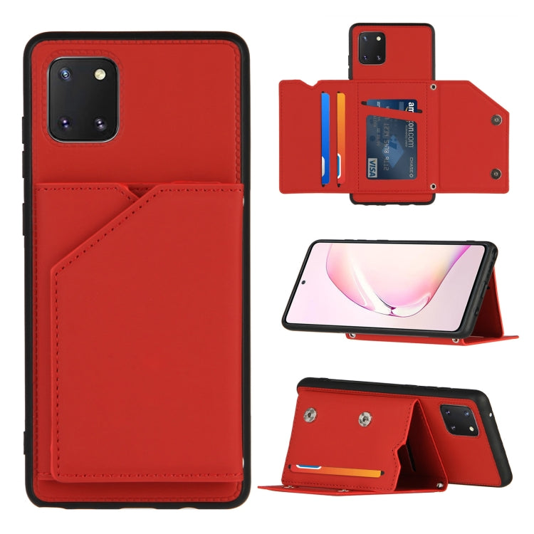 Skin Feel PU + TPU + PC Back Cover Shockproof Case with Card Slots & Holder & Photo Frame