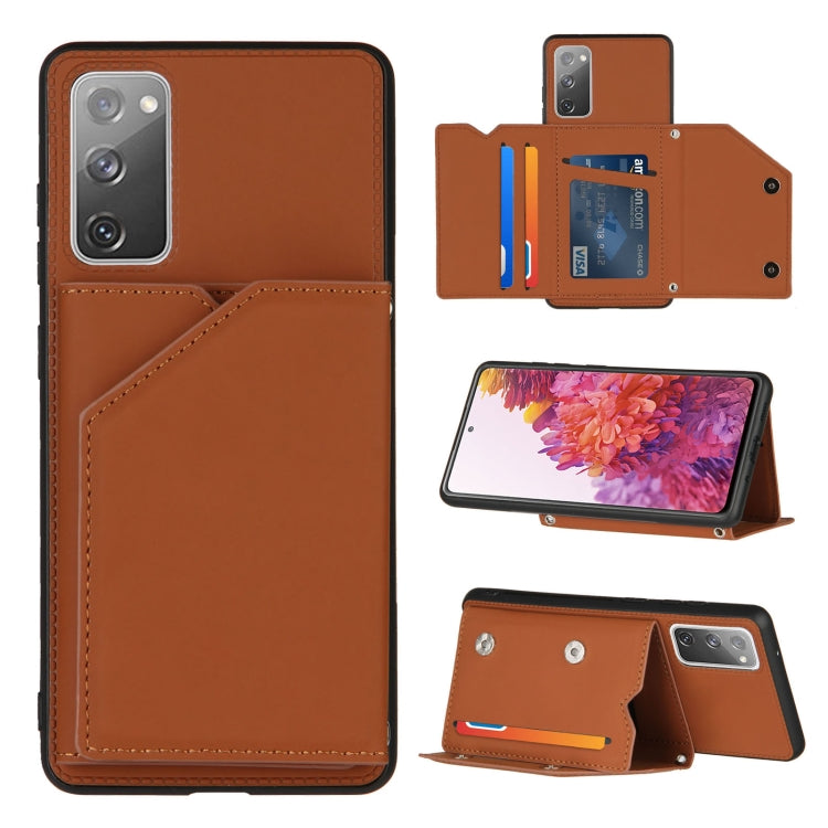 Skin Feel PU + TPU + PC Back Cover Shockproof Case with Card Slots & Holder & Photo Frame, For OPPO Realme 7, For Samsung Galaxy A50 & A30s & A50s, For OPPO Realme C11, For Samsung Galaxy A70 & A70s, For OPPO Realme C15, For Samsung Galaxy M60s & A81��...