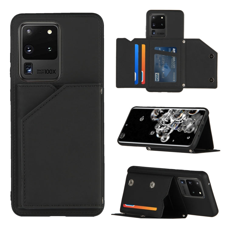 Skin Feel PU + TPU + PC Back Cover Shockproof Case with Card Slots & Holder & Photo Frame, For OPPO Realme 7, For Samsung Galaxy A50 & A30s & A50s, For OPPO Realme C11, For Samsung Galaxy A70 & A70s, For OPPO Realme C15, For Samsung Galaxy M60s & A81��...