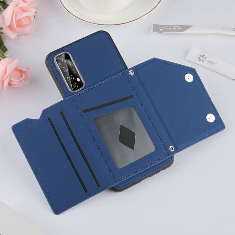 Skin Feel PU + TPU + PC Back Cover Shockproof Case with Card Slots & Holder & Photo Frame, For OPPO Realme 7, For Samsung Galaxy A50 & A30s & A50s, For OPPO Realme C11, For Samsung Galaxy A70 & A70s, For OPPO Realme C15, For Samsung Galaxy M60s & A81��...