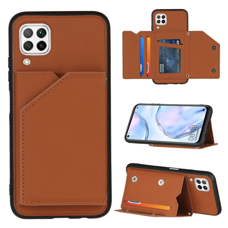 Skin Feel PU + TPU + PC Back Cover Shockproof Case with Card Slots & Holder & Photo Frame, For OPPO Realme 7, For Samsung Galaxy A50 & A30s & A50s, For OPPO Realme C11, For Samsung Galaxy A70 & A70s, For OPPO Realme C15, For Samsung Galaxy M60s & A81��...