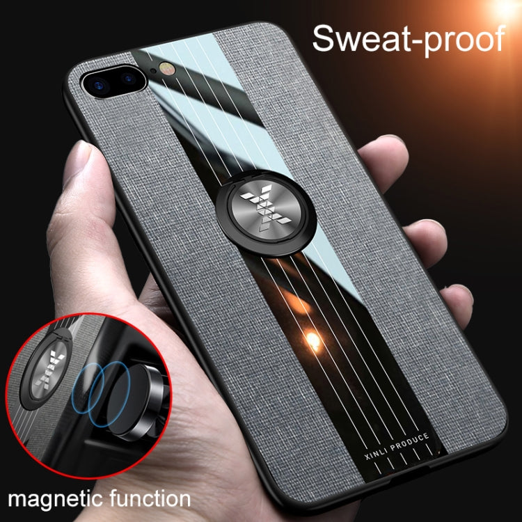XINLI Stitching Cloth Textue Shockproof TPU Protective Case with Ring Holder, For iPhone 8 / 7, For iPhone 8 Plus / 7 Plus, For iPhone X / XS, For iPhone XR, For iPhone XS Max, For iPhone 6 / 6s, For iPhone 6 Plus / 6s Plus