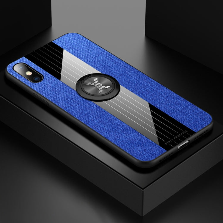 XINLI Stitching Cloth Textue Shockproof TPU Protective Case with Ring Holder, For iPhone 8 / 7, For iPhone 8 Plus / 7 Plus, For iPhone X / XS, For iPhone XR, For iPhone XS Max, For iPhone 6 / 6s, For iPhone 6 Plus / 6s Plus