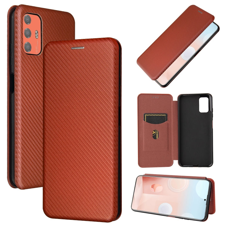 Carbon Fiber Texture Magnetic Horizontal Flip TPU + PC + PU Leather Case with Card Slot, For HTC Desire 21 Pro, For vivo Y51 2020, For OnePlus 9, For UMIDIGI A7S