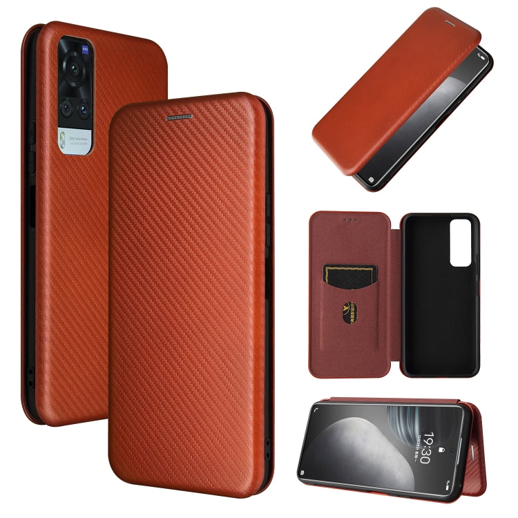 Carbon Fiber Texture Magnetic Horizontal Flip TPU + PC + PU Leather Case with Card Slot, For HTC Desire 21 Pro, For vivo Y51 2020, For OnePlus 9, For UMIDIGI A7S