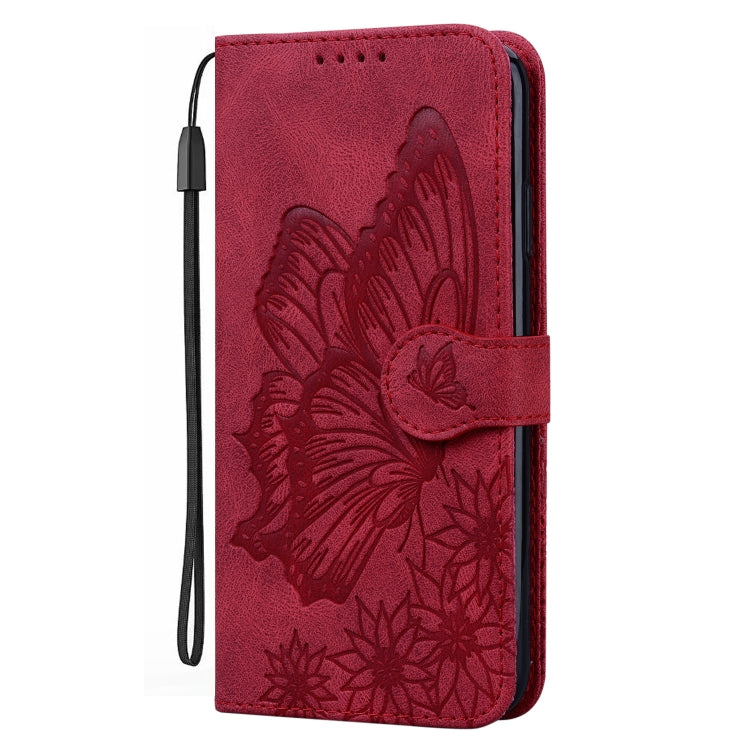 Retro Skin Feel Butterflies Embossing Horizontal Flip Leather Case with Holder & Card Slots & Wallet