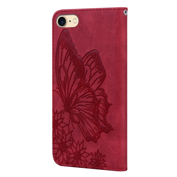 Retro Skin Feel Butterflies Embossing Horizontal Flip Leather Case with Holder & Card Slots & Wallet