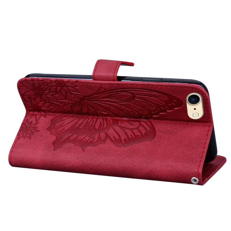 Retro Skin Feel Butterflies Embossing Horizontal Flip Leather Case with Holder & Card Slots & Wallet