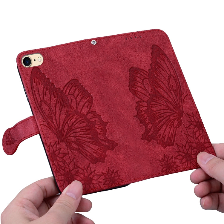 Retro Skin Feel Butterflies Embossing Horizontal Flip Leather Case with Holder & Card Slots & Wallet