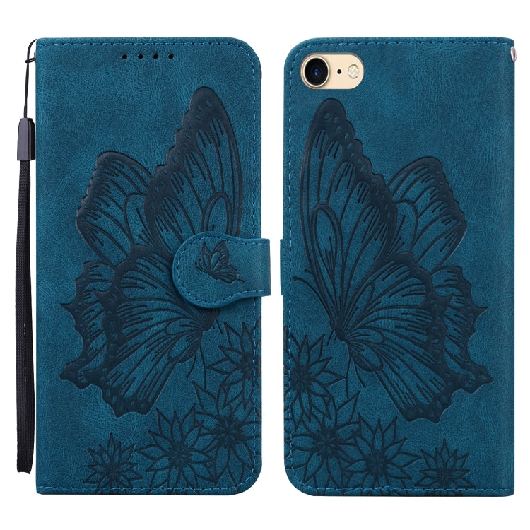 Retro Skin Feel Butterflies Embossing Horizontal Flip Leather Case with Holder & Card Slots & Wallet