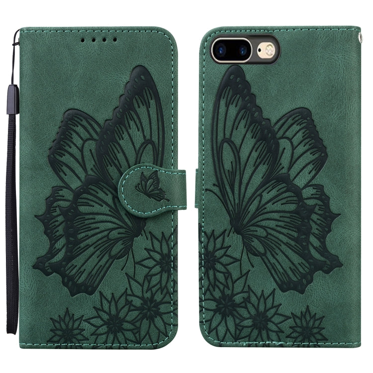 Retro Skin Feel Butterflies Embossing Horizontal Flip Leather Case with Holder & Card Slots & Wallet