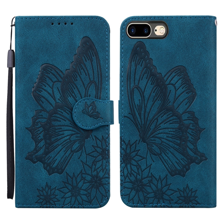 Retro Skin Feel Butterflies Embossing Horizontal Flip Leather Case with Holder & Card Slots & Wallet