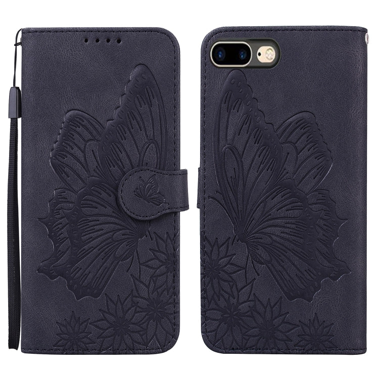 Retro Skin Feel Butterflies Embossing Horizontal Flip Leather Case with Holder & Card Slots & Wallet