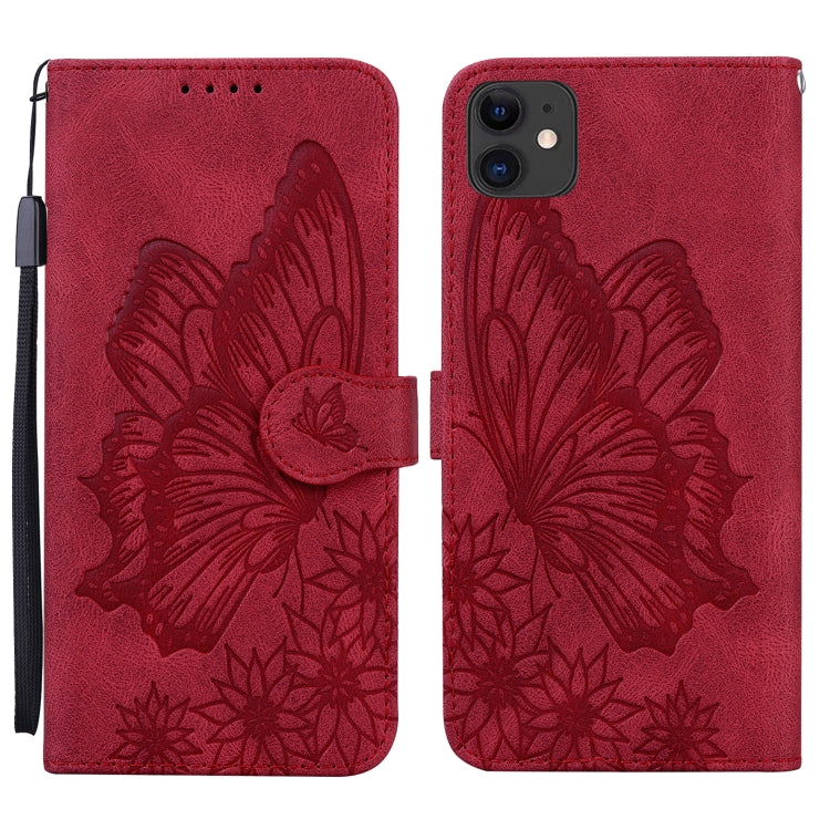 Retro Skin Feel Butterflies Embossing Horizontal Flip Leather Case with Holder & Card Slots & Wallet