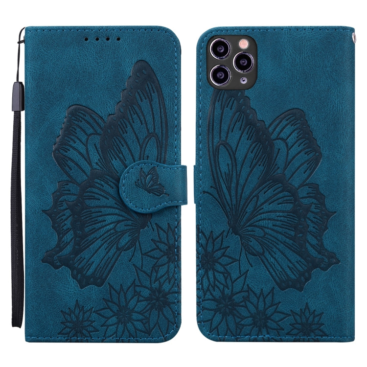 Retro Skin Feel Butterflies Embossing Horizontal Flip Leather Case with Holder & Card Slots & Wallet
