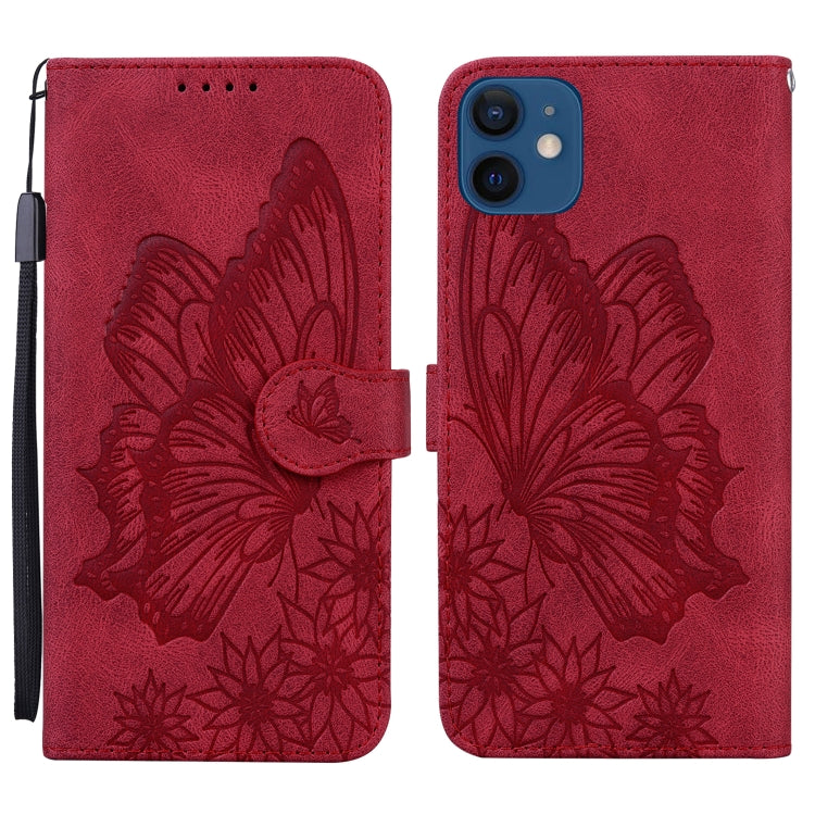 Retro Skin Feel Butterflies Embossing Horizontal Flip Leather Case with Holder & Card Slots & Wallet
