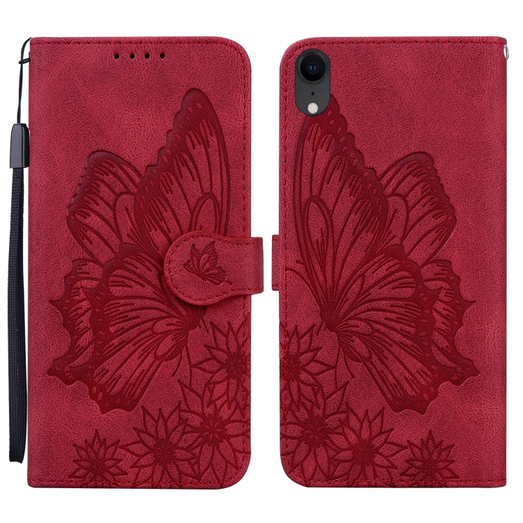 Retro Skin Feel Butterflies Embossing Horizontal Flip Leather Case with Holder & Card Slots & Wallet