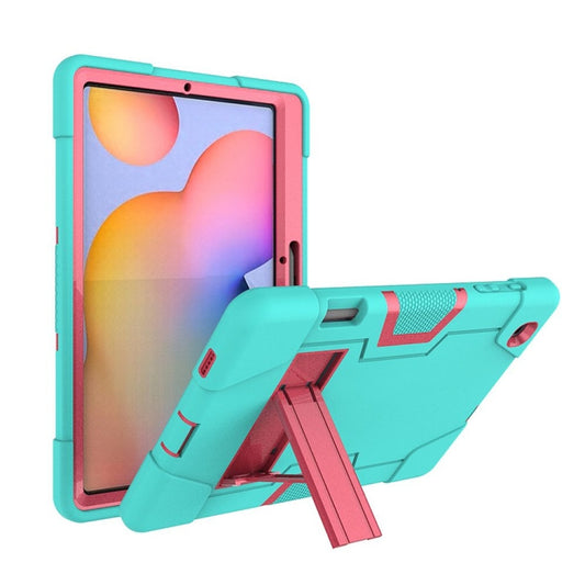 Contrast Color Robot Shockproof Silicon + PC Protective Case with Holder