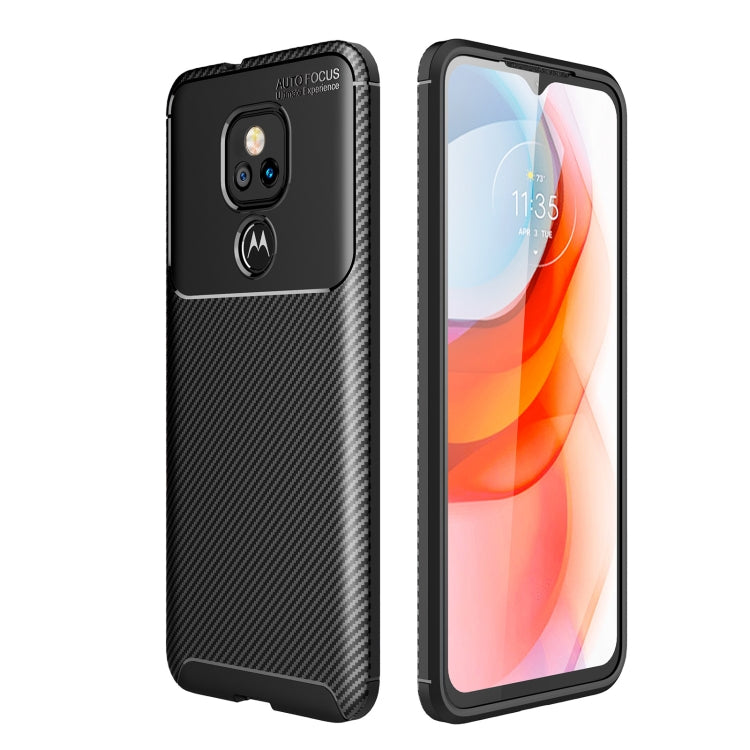 Carbon Fiber Texture Shockproof TPU Case, For Motorola Moto G Play (2021)